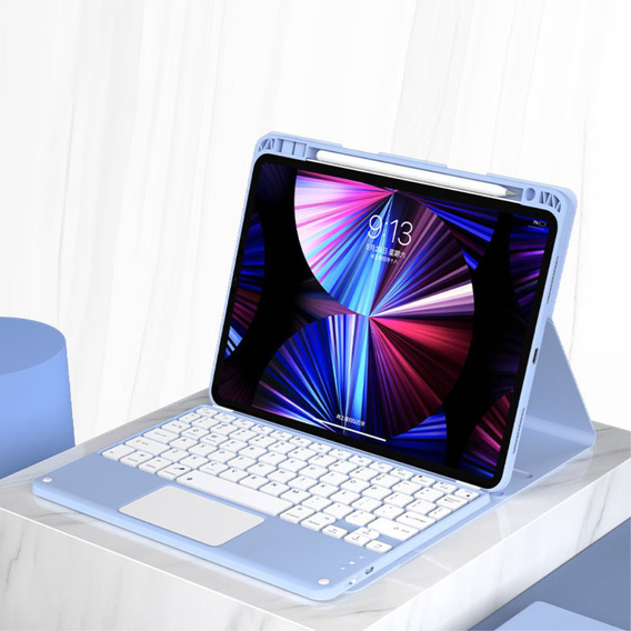 Чехол + клавиатура iPad Air 10.9 4 2020 / 5 2022, Touchpad, синий