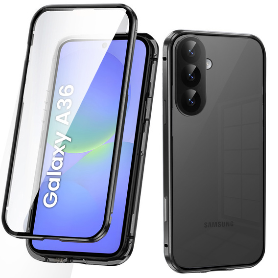 Чехол для Samsung Galaxy A36, Magnetic Dual Glass, чёрный
