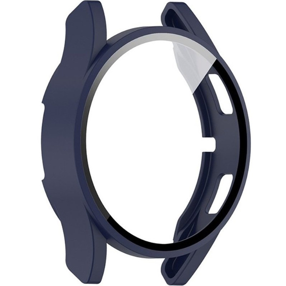 2в1 чехол и защитное стекло для часов Samsung Galaxy Watch 4 44mm, Dark Blue