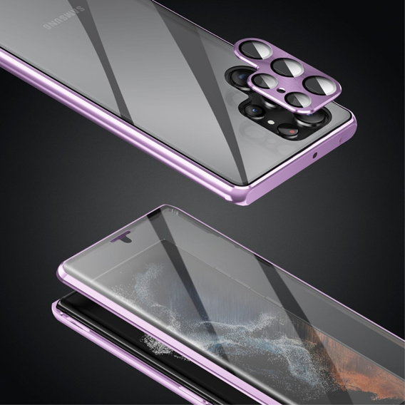Чохол для Samsung Galaxy S21 Ultra, Magnetic Dual Glass, фіолетовий