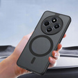 Чохол для Xiaomi Redmi 14C / Xiaomi Poco C75, для MagSafe, ERBORD Matt Case, чорний + захисне скло