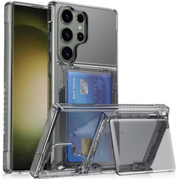 Чехол для Samsung Galaxy S24 Ultra, Card Holder, прозрачный / чёрный