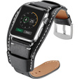 Кожаный ремешок для Apple Watch 1/2/3/4/5/6/7/8/SE/Ultra 42/44/45/49 мм, черный