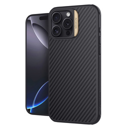 Чохол для iPhone 16 Pro Max, броньований Nillkin, Carbon Fiber, для Magsafe, золотий