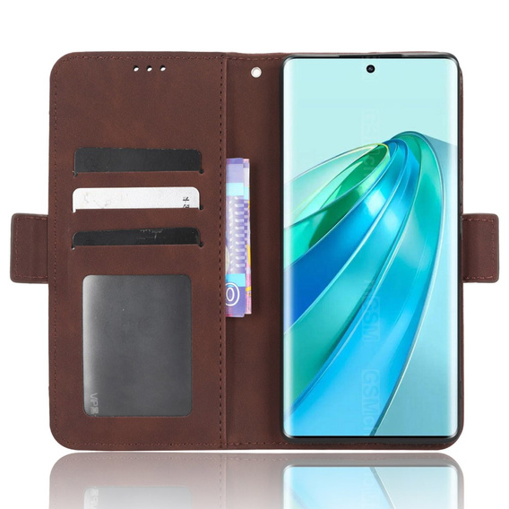 Футляр з клапаном для Honor Magic 5 Lite 5G, Card Slot, коричневий