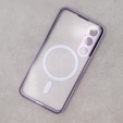 Магнітний чохол Dual Glass MagSafe для Samsung Galaxy S23, фіолетовий