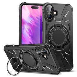 Чехол для iPhone 16, бронированный с подставкой и ручкой-планшетом, чёрный