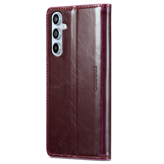 Откидной чехол для Samsung Galaxy A54, ERBORD Waxy Wallet, красный