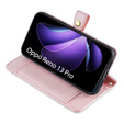 Чохол-книжка для Oppo Reno 13 Pro, Wallet Zipper Pocket, рожевий