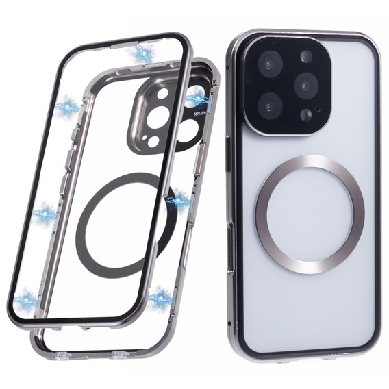 Магнітний чохол Dual Glass MagSafe для iPhone 16 Pro Max, титан