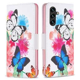 Откидной чехол для Samsung Galaxy A35 5G, Wallet, Butterflies белый