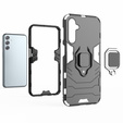 Чoхол до Samsung Galaxy A25 5G, Kickstand Ring, чорний + скло 9H