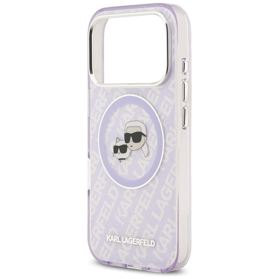Чехол Karl Lagerfeld IML Glitter Karl & Choupette Heads Logo MagSafe для iPhone 17 Pro