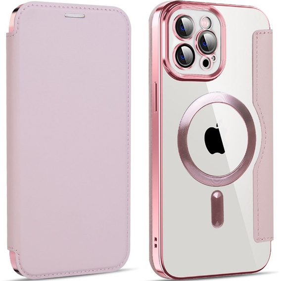 Чохол-книжка для iPhone 12 Pro, RFID Wallet MagSafe CamShield, рожевий