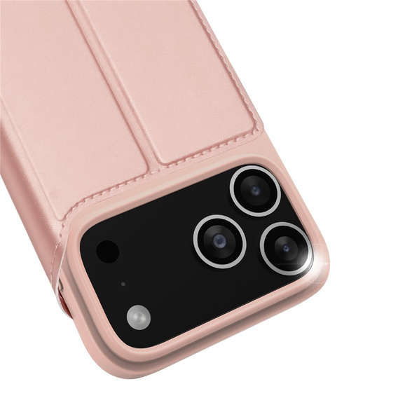 Чехол Dux Ducis для iPhone 17 Pro Max, Skin Pro, с клапаном, со слотом для карт, розовый