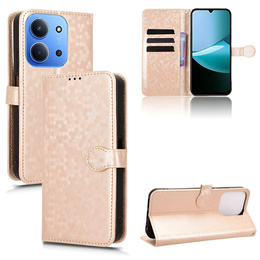 Флип-кейс для Xiaomi Redmi 15C 4G/LTE, Wallet Rhombus, золотой