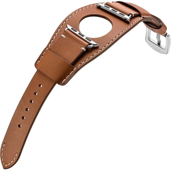 Шкіряний ремінець для Apple Watch 1/2/3/4/5/6/7/8/SE/Ultra 42/44/45/49 мм, коричневий