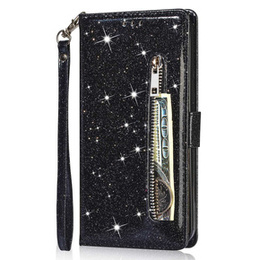 Чохол-книжка для Samsung Galaxy S24 Ultra, Wallet Zipper Pocket Glittery, чорний