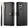 Откидной чехол для Samsung Galaxy S24 FE, Wallet Zipper Pocket, чёрный