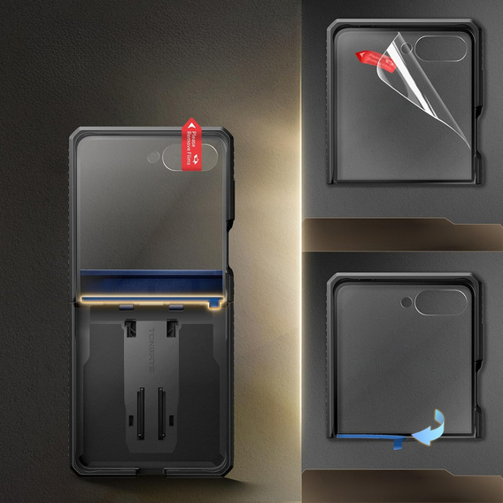 Чехол Tongate MECH с MagSafe для Samsung Galaxy Z Flip7 FE / Z Flip6, зеленый