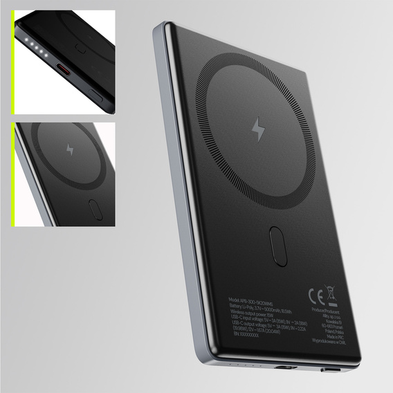 Allity APB-300 - Power Bank 5000 мАг з бездротовою зарядкою