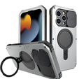 Чохол для iPhone 15 Pro Max, DefenderMag, сріблястий