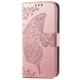 Откидной чехол для Samsung Galaxy A16, Butterfly, розовый rose gold