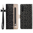 Чохол-кришка для Samsung Galaxy A25 5G, Wallet Pocket Zipper Lace, чорний