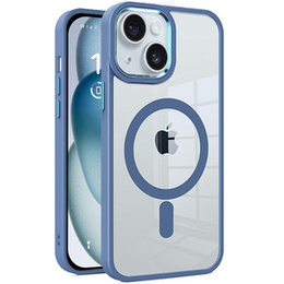 Магнитный чехол Magsafe для iPhone 15 Plus, синий