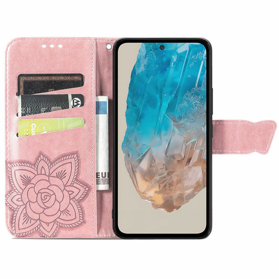 Чохол-книжка для Samsung Galaxy M35, Butterfly, рожевий rose gold