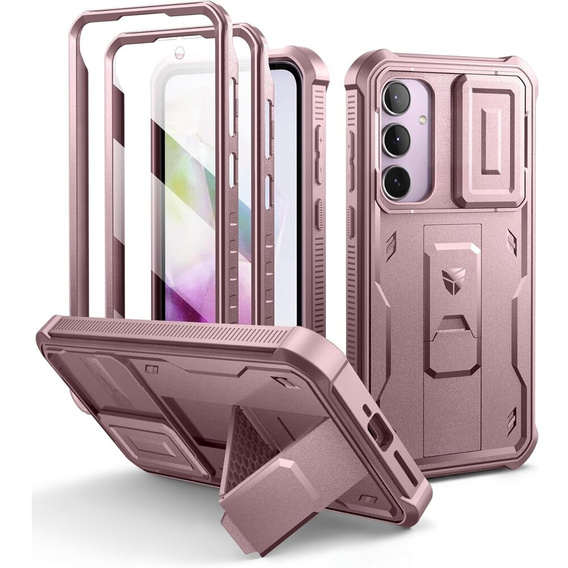 Броньований чохол для Samsung Galaxy A35, Dexnor Full Body (Two Frames), рожевий rose gold