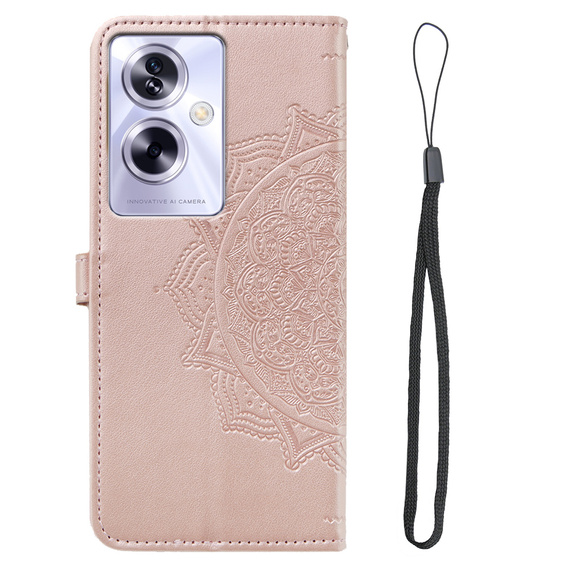 Чохол-книжка для Oppo A79 5G, Mandala, рожевий rose gold