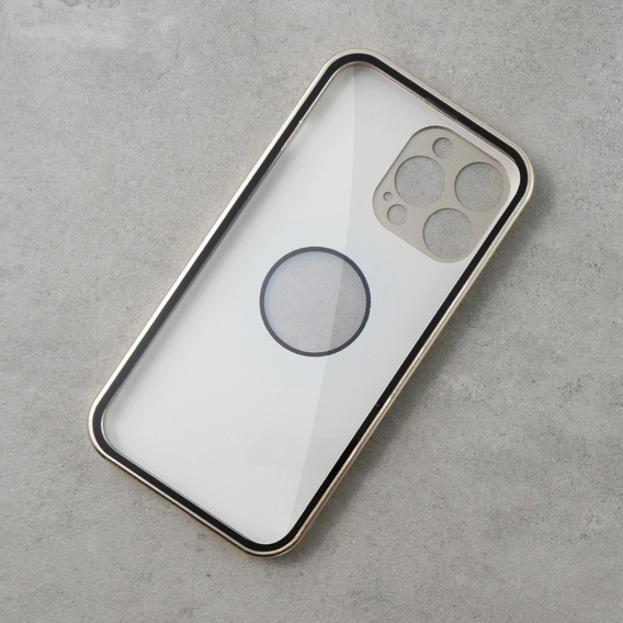 Чохол для iPhone 14 Pro, Dual Glass, для Magsafe, золотий