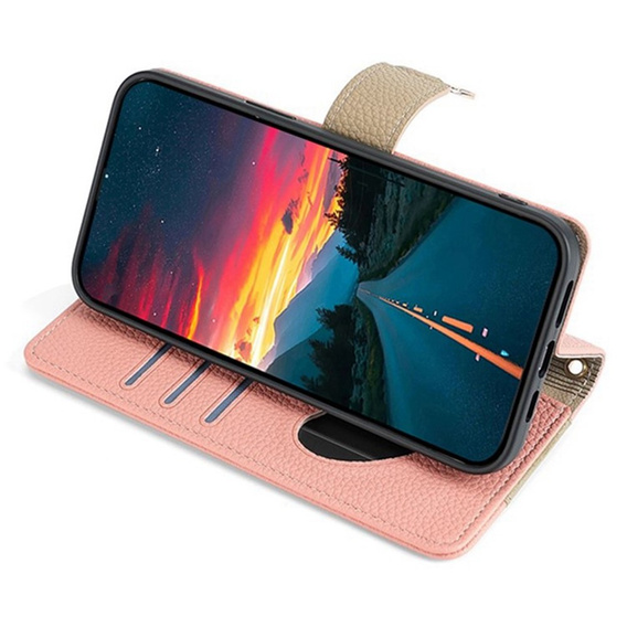 Флип-кейс для Samsung Galaxy A56 5G, Wallet Zipper Pocket, с зеркалом, розовый