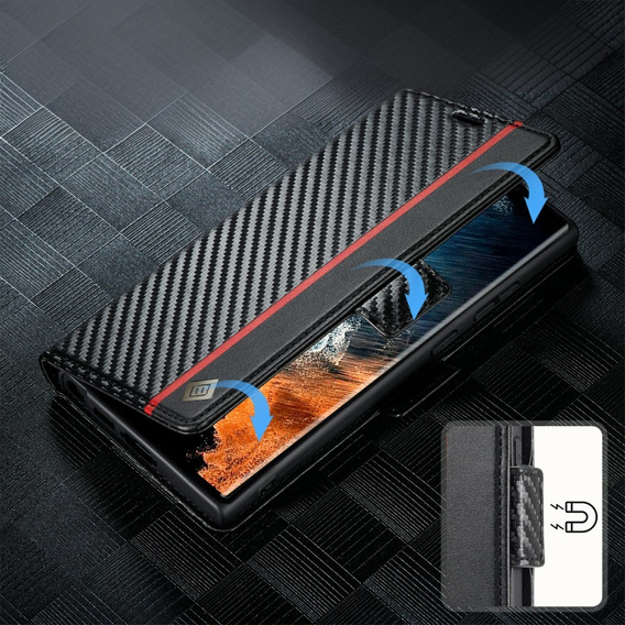 Чохол-фліп для Samsung Galaxy S25 Ultra, Carbon LC.IMEEKE, чорний