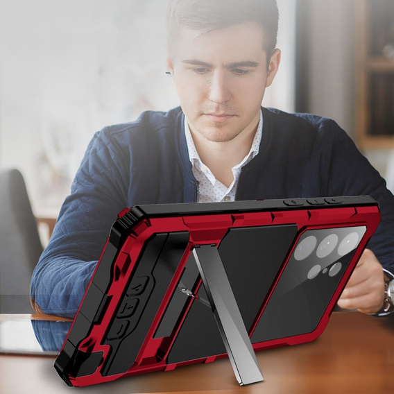 Чехол для Samsung Galaxy S22 Ultra, R-JUST, бронированный, красный