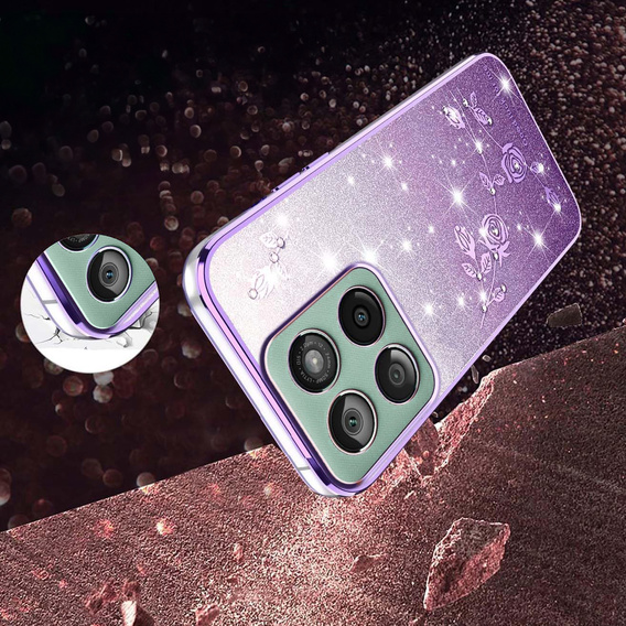 Чохол з блискітками Glitter Flower для Motorola Edge 70