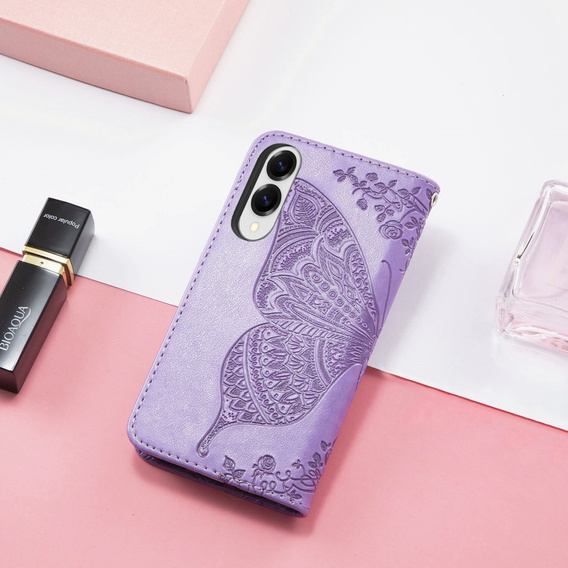 Откидной чехол для Samsung Galaxy S25 Edge, Butterfly, фиолетовый