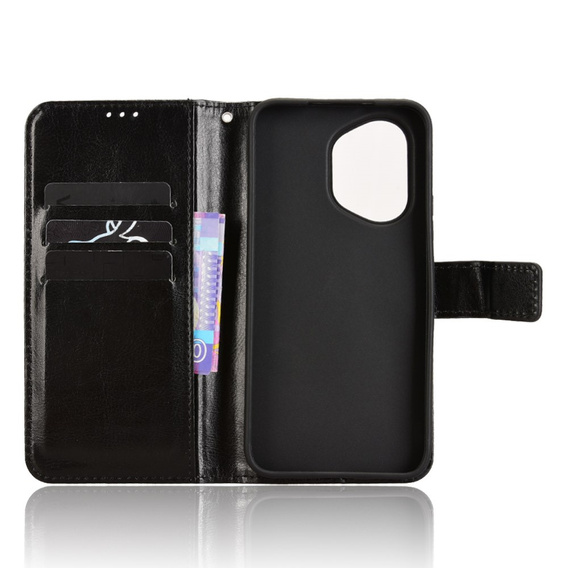Откидной чехол для Honor 400 5G, Crazy Horse Wallet, чёрный