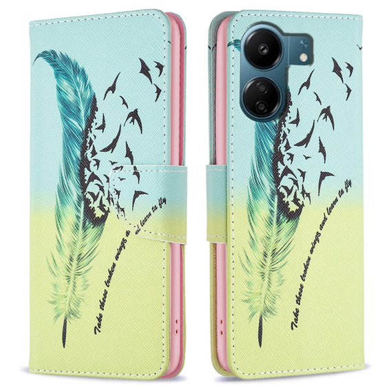 Чохол-книжка для Samsung Galaxy A25 5G, Wallet, feather, м'яти + скло 9H  