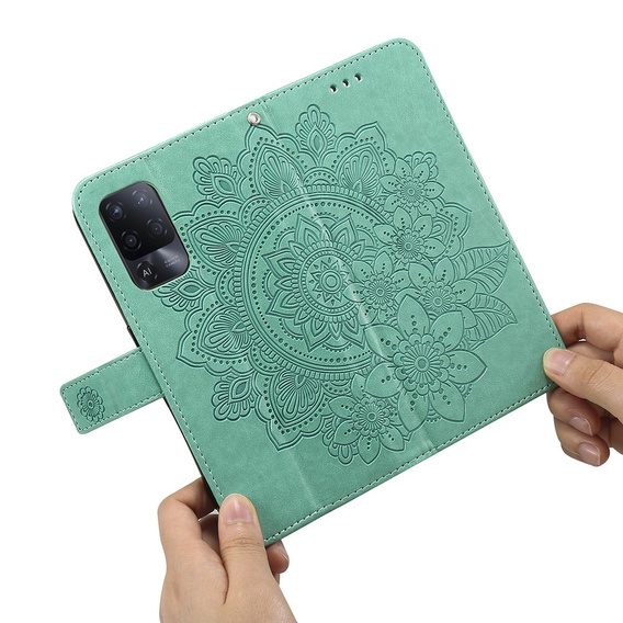 Откидной чехол для Oppo Reno5 Z / A94 / A95 5G, Mandala, зелёный