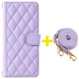 чехол-крышка для Samsung Galaxy A16, Rhombus Crossbody Leather, фиолетовый