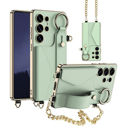 Чехол до Samsung Galaxy S25 Ultra, GKK Leather, чёрный