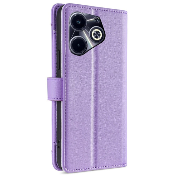 Чохол-книжка для Infinix Hot 40i, Wallet Zipper Pocket, фіолетовий