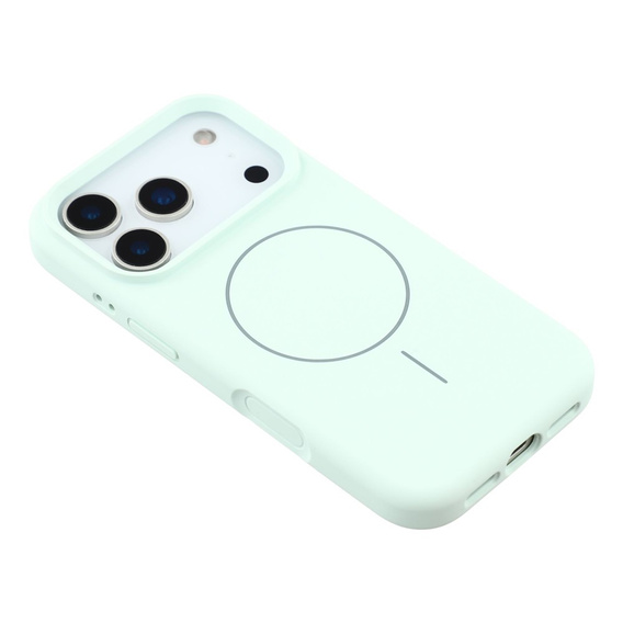 Силиконовый чехол для iPhone 17 Pro, для MagSafe, противоударный, зеленый