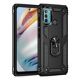 Бронированный Чехол до Motorola Moto G60, Nox Case Ring, чёрный