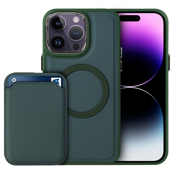 Чехол до iPhone 14 Pro Max, Skin-touch MagSafe, зелёный