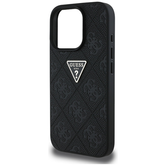 Чохол Guess Grained Hot Stamp 4G Triangle Metal для iPhone 16 Pro Max