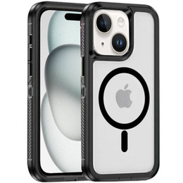 Чехол с рамкой для iPhone 15, для MagSafe, прозрачный / черный