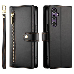 Откидной чехол для Samsung Galaxy S25, Wallet Zipper Pocket, чёрный